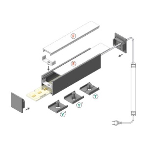 Profil LED aparent LINEA 20, alb, lungime 2m - Img 2