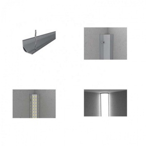 Profil LED de colt tip A208,pentru montaj aparent, lungime 2m - Img 2