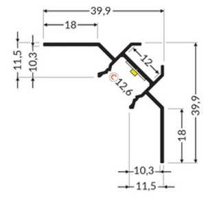 Profil LED încastrat de colț UNI-TILE12 90deg C PLUS, aluminiu anodizat, lungime 2m - Img 2