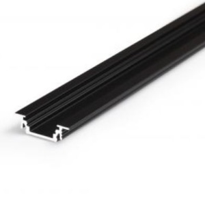 Profil LED încastrat GROOVE10, negru, lungime 2m