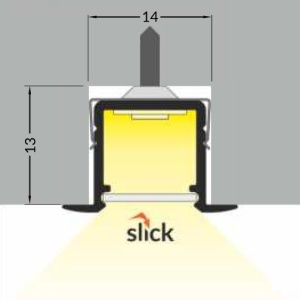 Profil LED încastrat SMART IN 10, aluminiu neanodizat, lungime 2m - Img 3