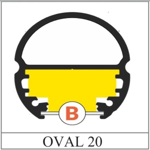 Profil LED mobiler OVAL 20, negru, lungime 2m - Img 3