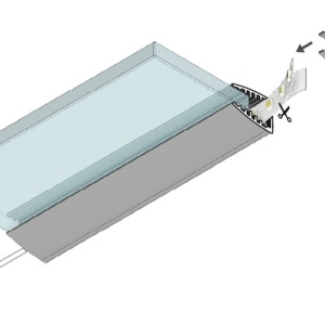 Profil LED pentru sticlă MIKRO10, aluminiu anodizat, lungime 2m - Img 3