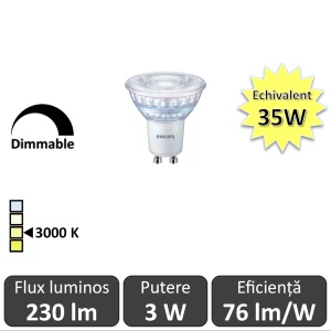 Spot LED Philips - Classic MV 3-35W GU10 Dimabil 3000K