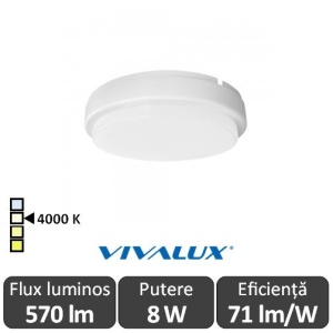 Vivalux ELLIS R Led 8W IP54 4000K Alb-Neutru