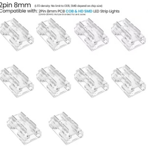 Conector 9-în-1 pentru banda LED SMD/COB monocoloră 8mm 1 bucată - Img 4