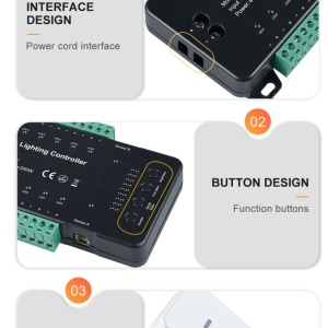 Controler Smart Iluminat Scări Negru 16 Trepte cu telecomandă și 2 senzori - Img 7