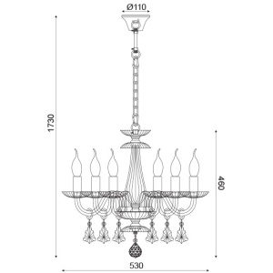 CORP SUSPENDAT ACA LIGHTING BLK80386PCC METAL CROM TRANSPARENT E14