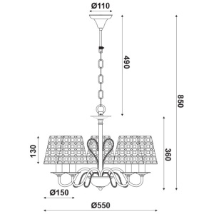 CORP SUSPENDAT ACA LIGHTING EG169755PBC METAL NEGRU CUPRU E14