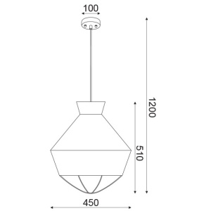 CORP SUSPENDAT ACA LIGHTING V371963PR METAL NEGRU TEXTIL ROSU ALB E14