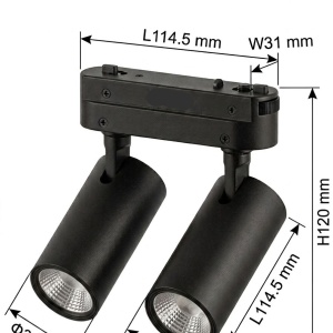 OMNILED SPOT Proiector dublu șina magnetică ultra slim XT 14W 3000K Negru - Img 2