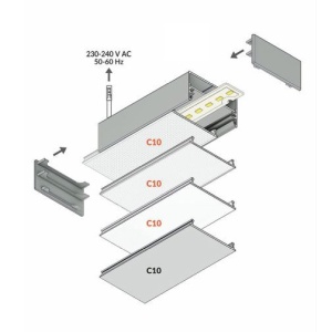 Profil LED aparent LOWI C10, alb, lungime 2m - Img 3