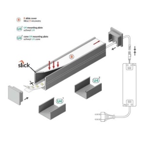 Schema montaj profil LED tip SMART16