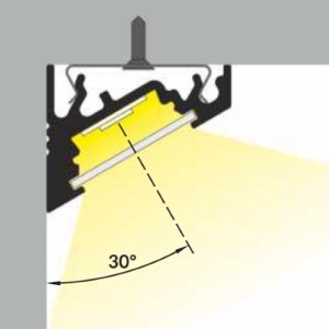 Profil LED de colț CORNER 10, negru anodizat, lungime 2m - Img 3