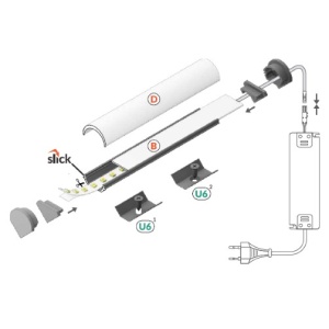 Profil LED de colț QUARTER 10, aluminiu anodizat, lungime 2m - Img 2