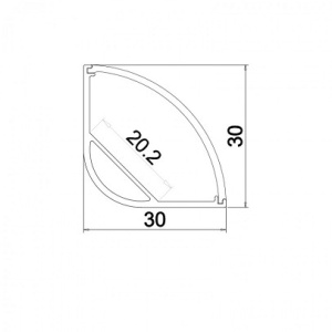 Profil LED de colt tip A208,pentru montaj aparent, lungime 2m - Img 3