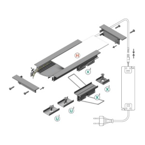 Profil LED încastrat FLAT 8, aluminiu anodizat, lungime 2m - Img 2