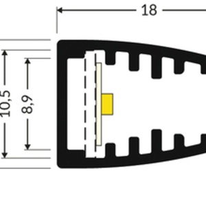 Profil LED pentru sticlă MIKRO10, aluminiu anodizat, lungime 2m - Img 2