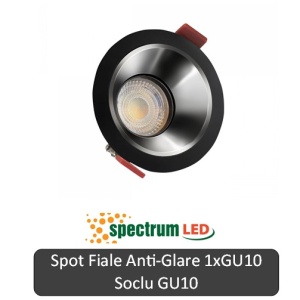 SPECTRUM Spot Fiale Anti-Glare 1XGU10 rama neagră