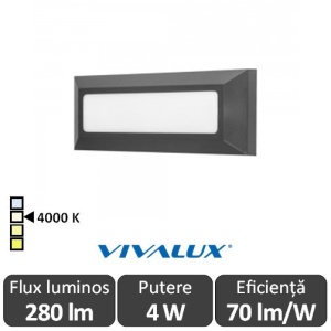 Vivalux ALVIA RC Led 4W IP65 4000K Alb-Neutru