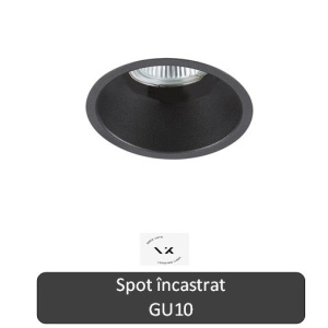 VK Light Spot rotund 1XGU10 alb sau negru IP20 aluminiu