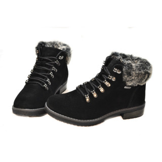 Ghete negre piele naturala Nina