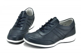 Pantofi albastri din piele naturala Lorena DP56
