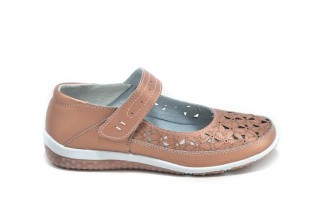 Pantofi casual roz din piele naturala Zina DP68 - Img 2
