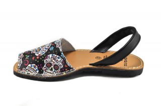 Sandale Avarca Black Skull, din piele naturala DS120 - Img 4