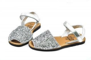 Sandale copii Avarca Glitter argintiu, din piele naturala CFS14