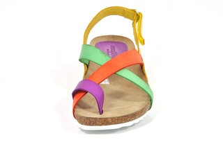Sandale multicolore Morxiva, din piele naturala DS84 - Img 5