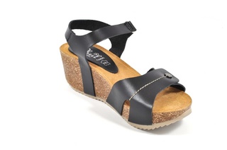Sandale negre Abril Flowers, din piele naturala DS77 - Img 3