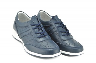 Pantofi albastri din piele naturala Lorena DP56 - Img 2
