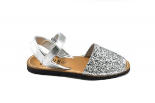 Sandale copii Avarca Glitter argintiu, din piele naturala CFS14 - Img 2