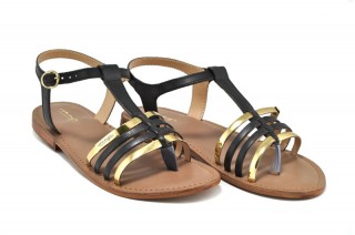 Sandale negre piele naturala Tina DS111 - Img 3