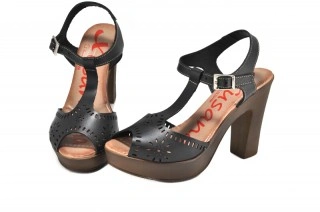 Sandale negre Xusandalia din piele naturala DS27