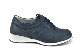 Pantofi albastri din piele naturala Lorena DP56 - Img 3
