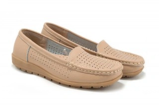Pantofi bej din piele naturala TOPWAY DP1
