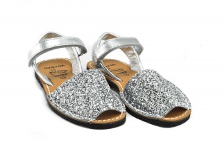 Sandale copii Avarca Glitter argintiu, din piele naturala CFS14 - Img 3
