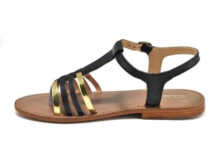 Sandale negre piele naturala Tina DS111 - Img 4