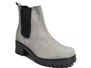 Botine gri din piele naturala Nora DB5 - Img 2
