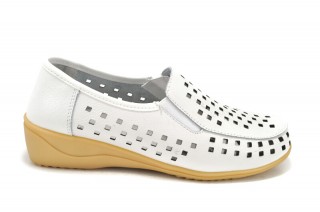 Pantofi albi din piele naturala Coralia DP50 - Img 3