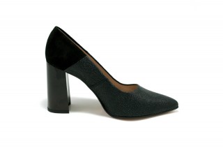 Pantofi negri cu striatii din piele naturala M Shoes DP41 - Img 5