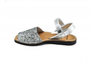 Sandale copii Avarca Glitter argintiu, din piele naturala CFS14 - Img 4