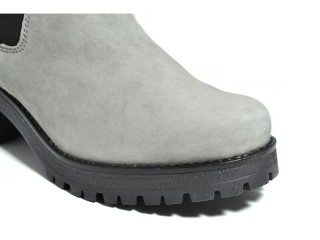 Botine gri din piele naturala Nora DB5 - Img 3