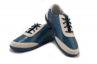 Pantofi albastri din piele naturala TOPWAY DP8 - Img 2