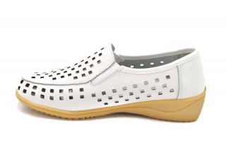 Pantofi albi din piele naturala Coralia DP50 - Img 4