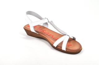 Sandale albe Xusandalia din piele naturala DS15 - Img 3