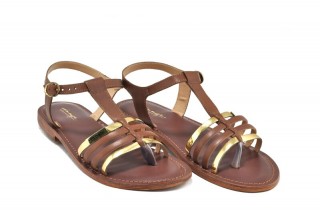 Sandale maro piele naturala Tina DS112 - Img 2