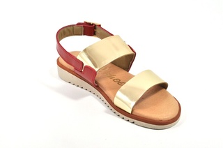 Sandale rosu - aurii In shoes, din piele naturala DS76 - Img 3